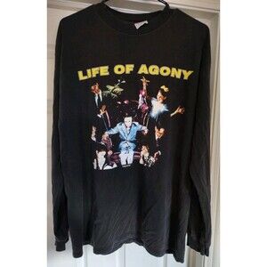 VERY RARE Life Of Agony Ugly Long Sleeve Shirt 90s Black Blue Grape XL Y2K
